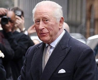 LONDON, ENGLAND – FEBRUARY 19: King Charles III attends the first day of London Fashion Week at NEWGEN 180 The Strand on February 19, 2026 in London, England. (Photo by Neil Mockford/GC Images)
