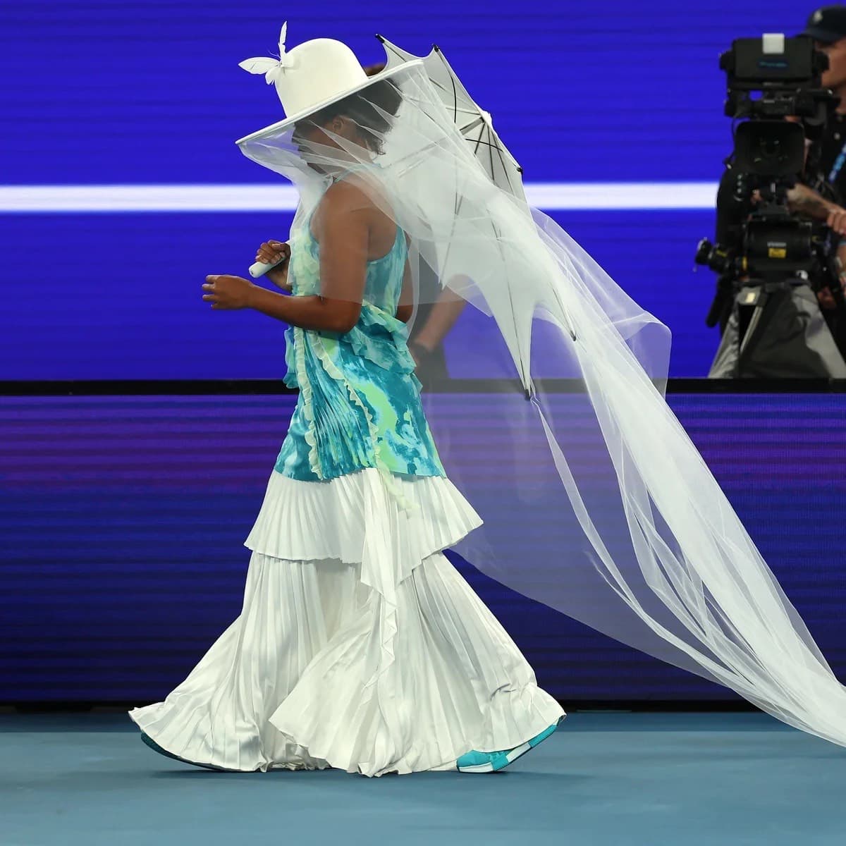 Naomi Osaka at the 2026 Australian Open wearing her jellyfish-inspired Roert Wun x Nike collaboration